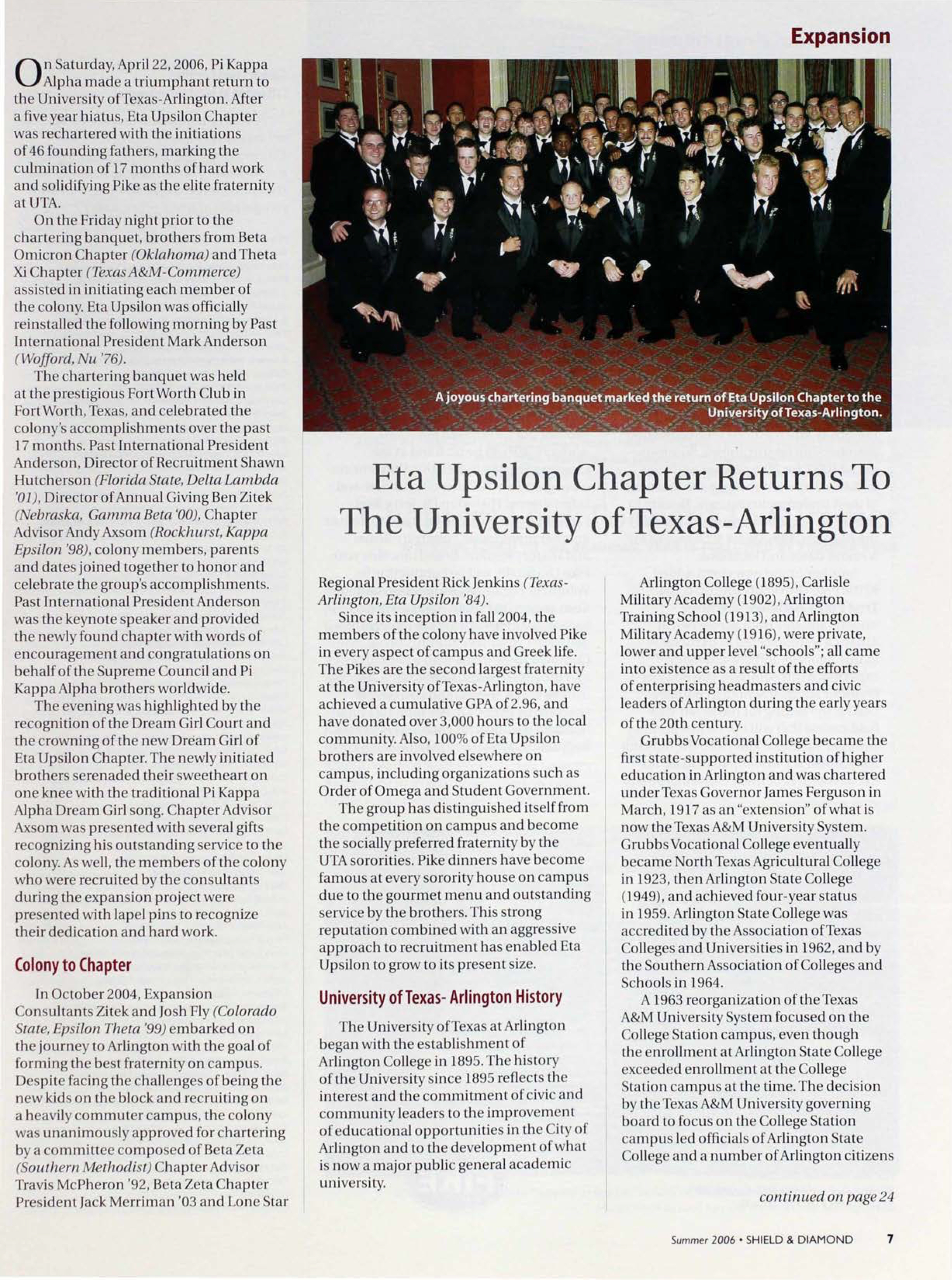 Expansion: Eta Upsilon Chapter Returns To The University Of Texas-Arlington